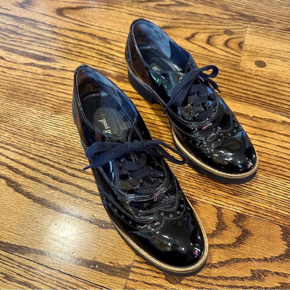 Paul Green Women’s US size 7.5 UK size 5 Black Patent Oxfords Loafers